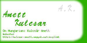 anett kulcsar business card